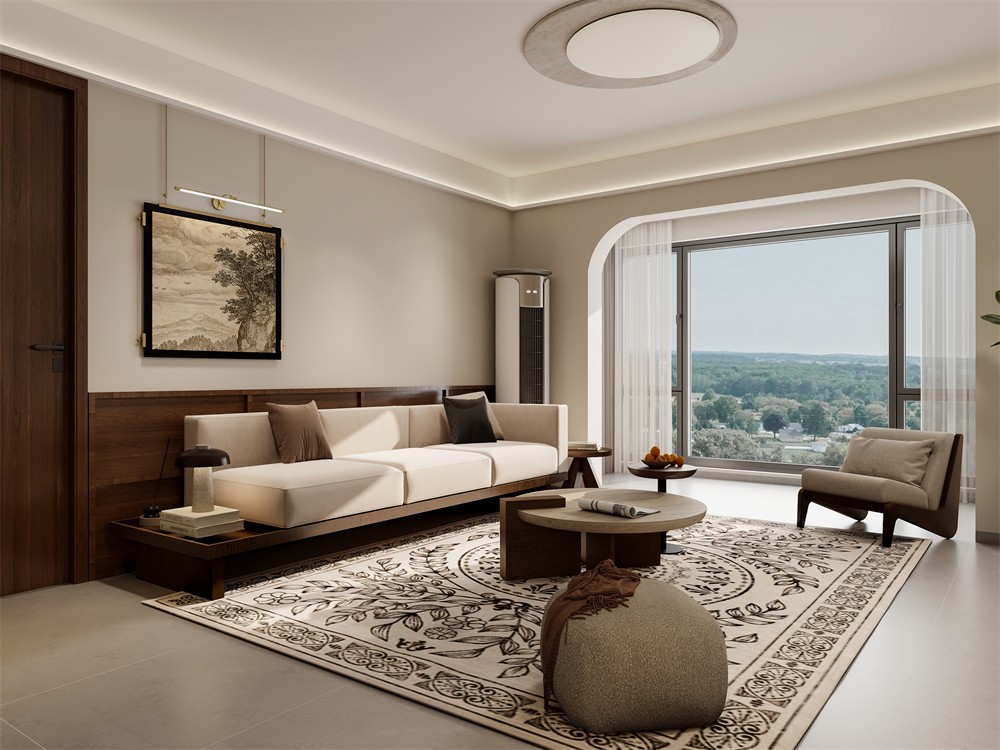 建工城140平現(xiàn)代風格客廳裝修效果圖