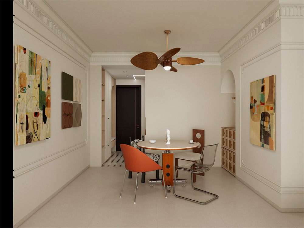 東盟世紀(jì)村80平輕式復(fù)古餐廳裝修效果圖