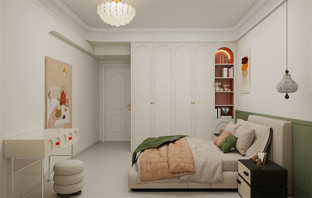 東盟世紀(jì)村80平輕式復(fù)古臥室裝修效果圖