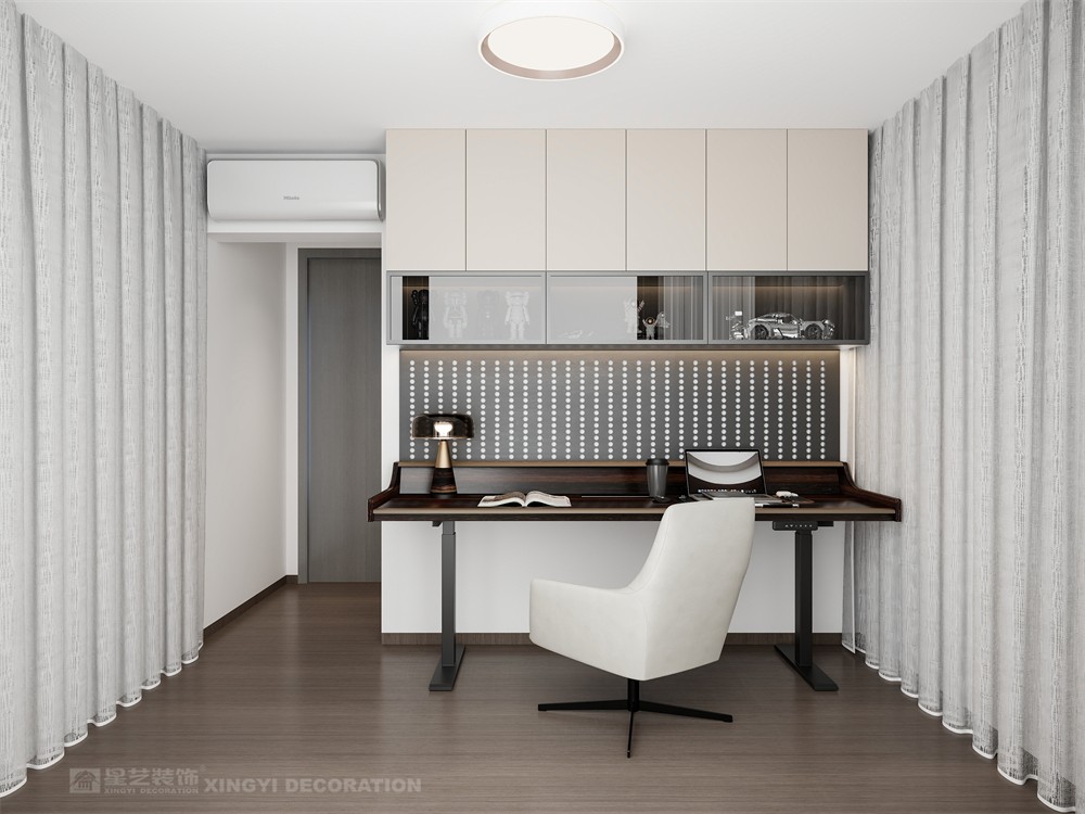 華潤西園潤府143平意式輕奢書房裝修效果圖