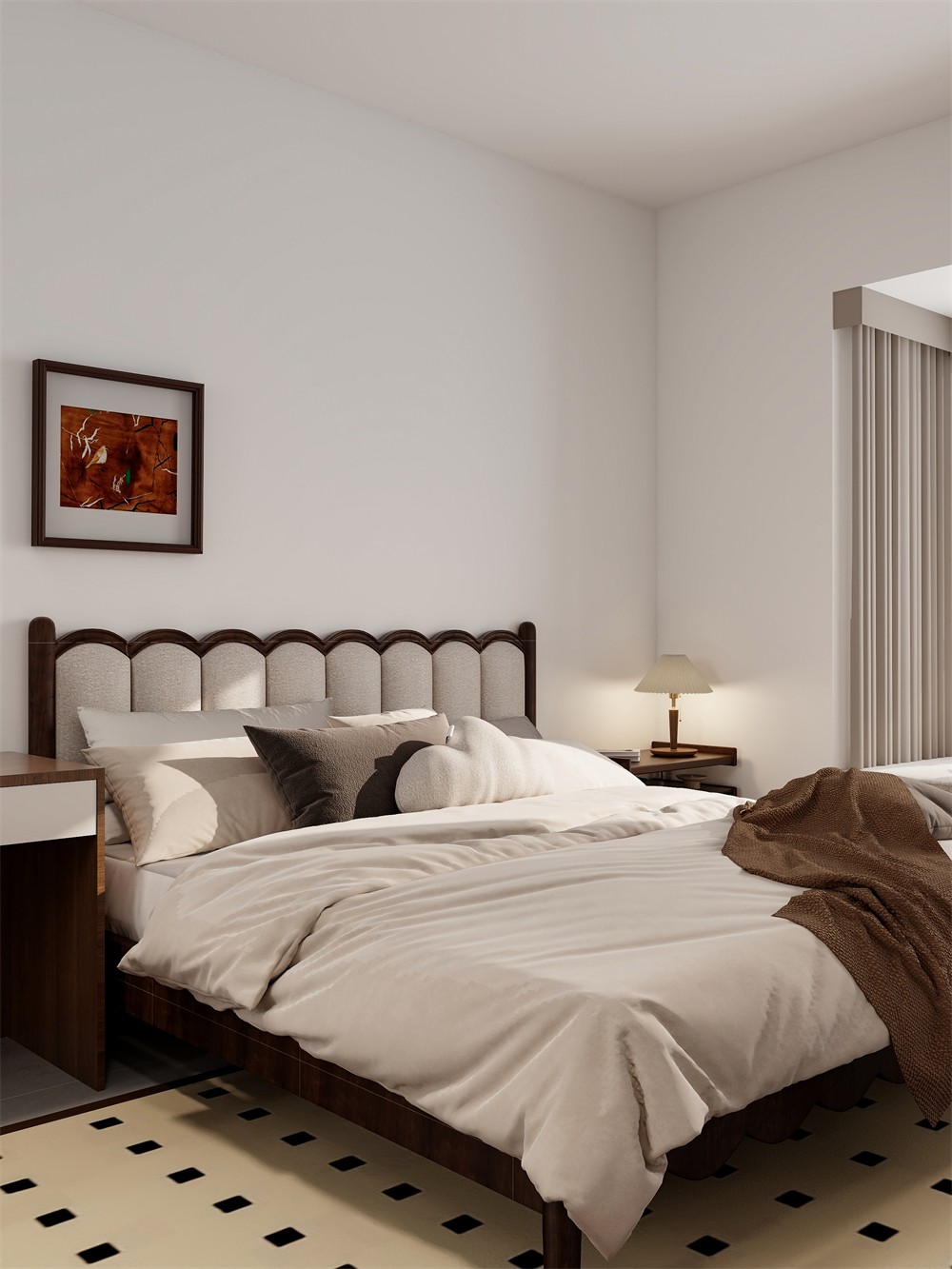 建工城140平現(xiàn)代風格臥室裝修效果圖