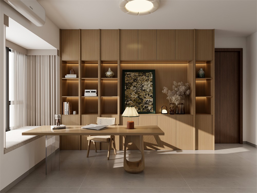 建工城140平現(xiàn)代風格書房裝修效果圖
