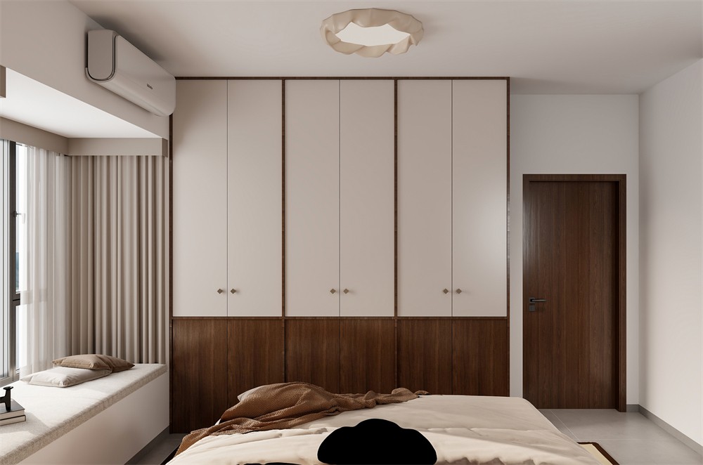 建工城140平現(xiàn)代風格臥室裝修效果圖