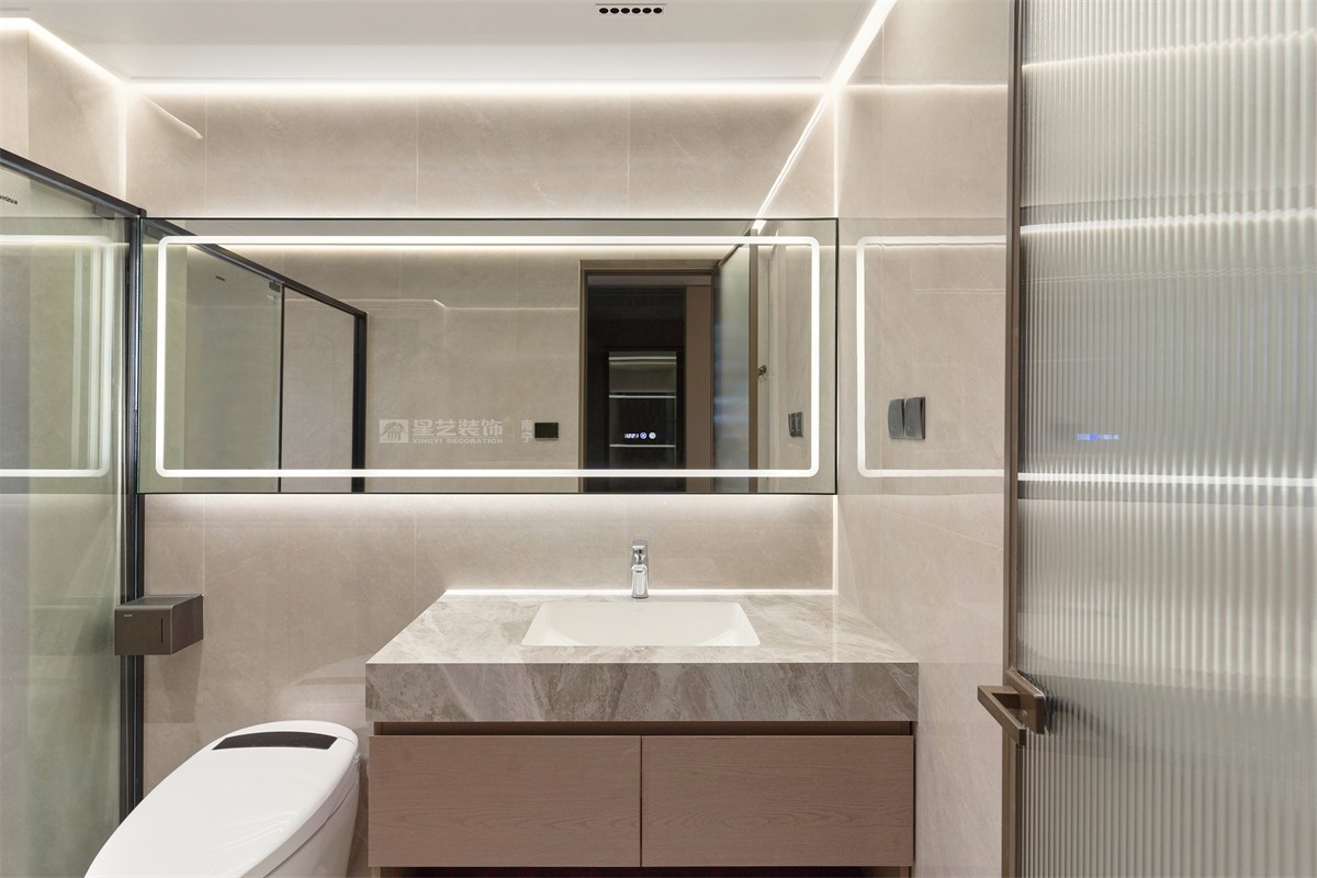 華潤西園潤府143平意式輕奢衛(wèi)生間裝修完工實景圖