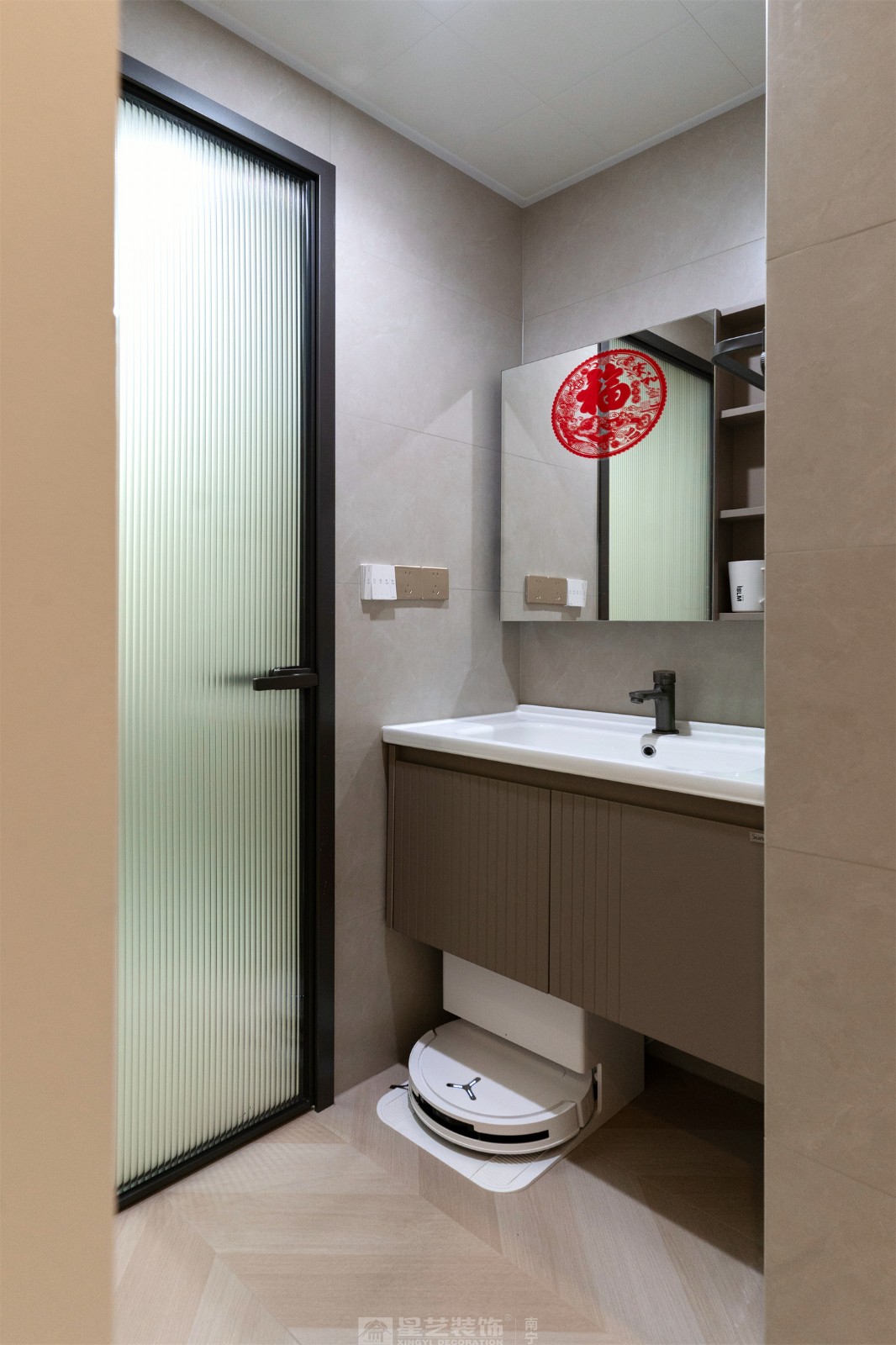 華潤西園悅府86平原木風(fēng)衛(wèi)生間裝修完工實景圖