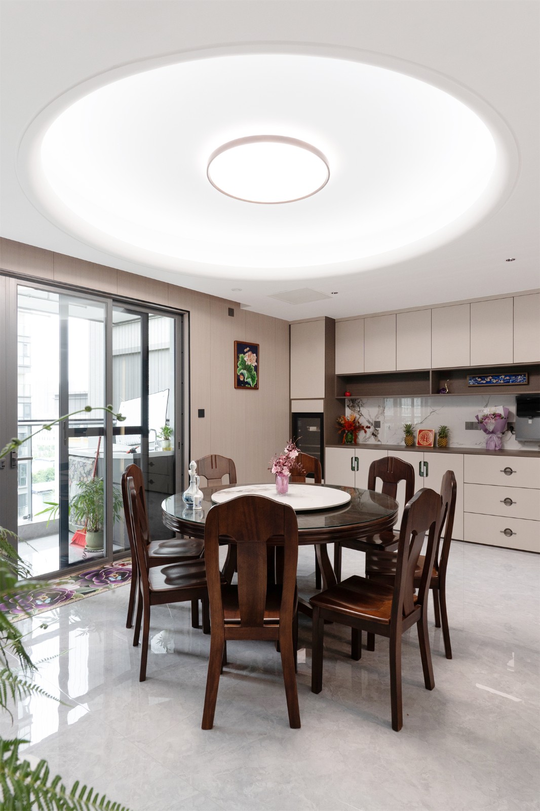 建發(fā)縵云210平新中式餐廳裝修完工實景圖