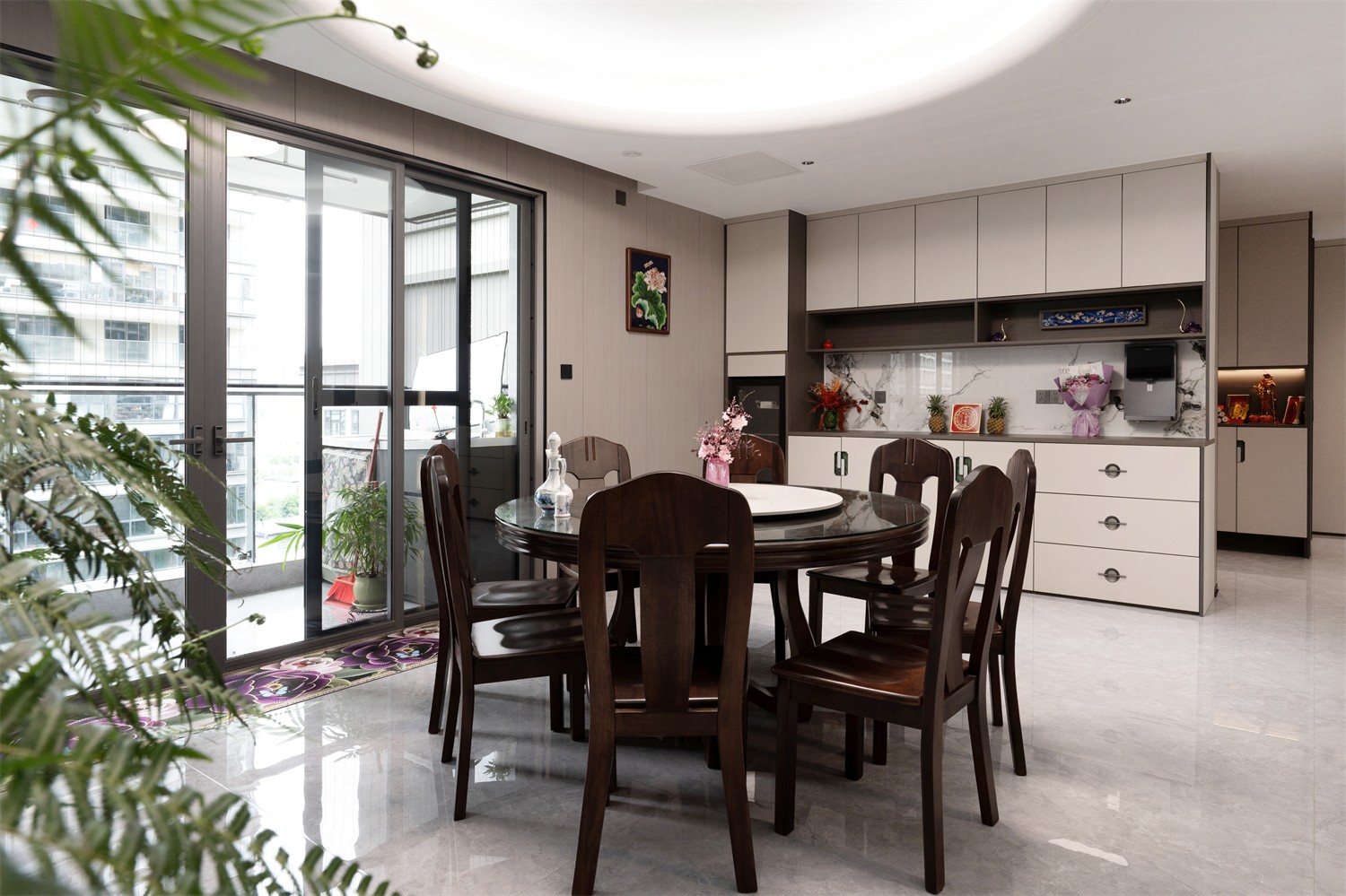 建發(fā)縵云210平新中式餐廳裝修完工實景圖